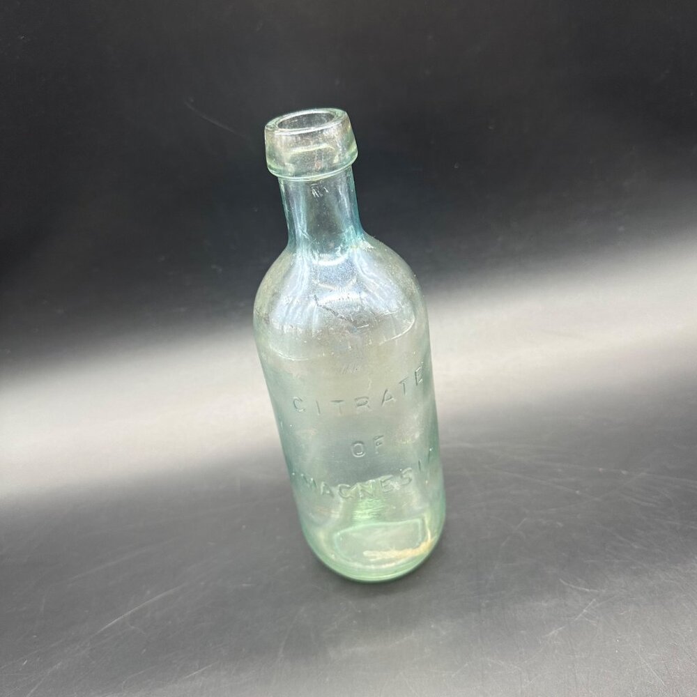 Vintage Citrate Of Magnesia Glass Bottle Embossed Whithall Tatum USA 1930s Rx
